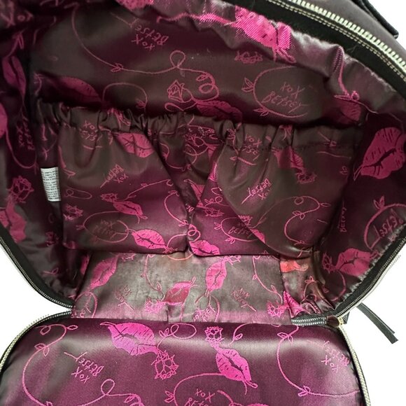 Betsey Johnson Emoji Purse Colorful Black Handheld Bag Top Handle Bow Tassel - Picture 8 of 12